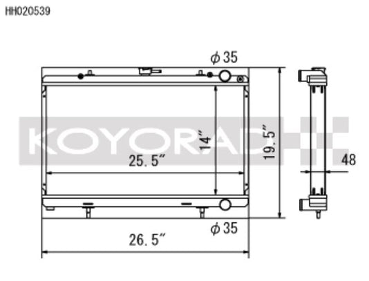 Koyo 89-94 Nissan 240SX S13 2.4L KA24E/DE (MT) Radiator (HH020539)