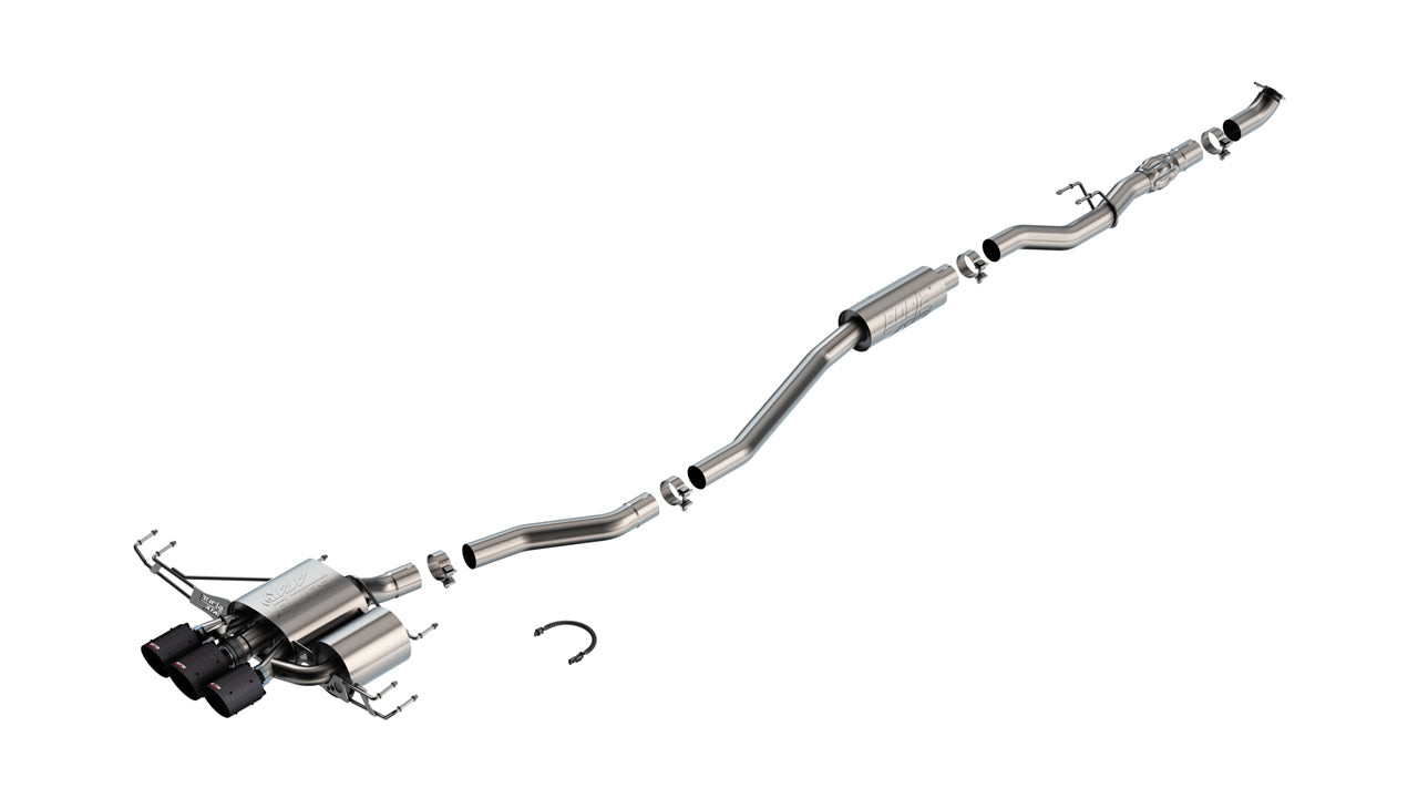 Borla 2023+ Honda Civic Type R ATAK Cat-Back Exhaust w/ 4in Black Anodized Carbon Fiber Tips