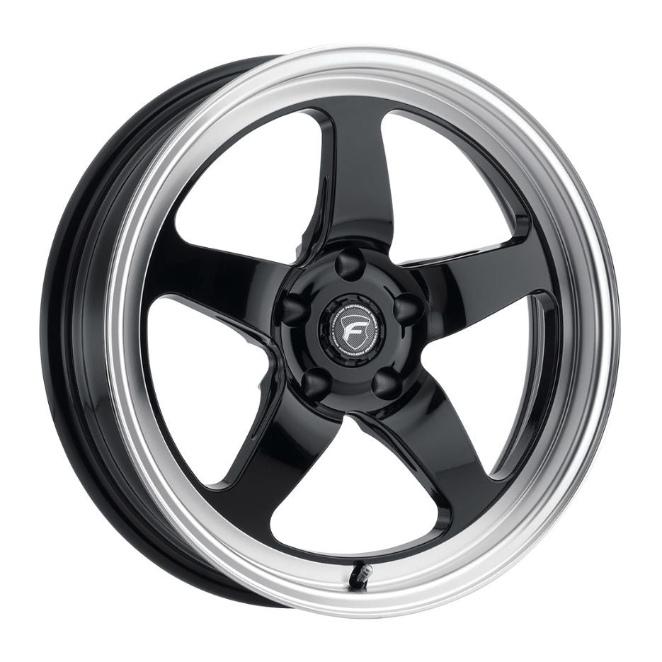 Forgestar F091 18X5.0 D5 Drag 5X114.3 ET-23 BS2.125 Negro brillante con borde de máquina 78.1 (F0918C067N23)