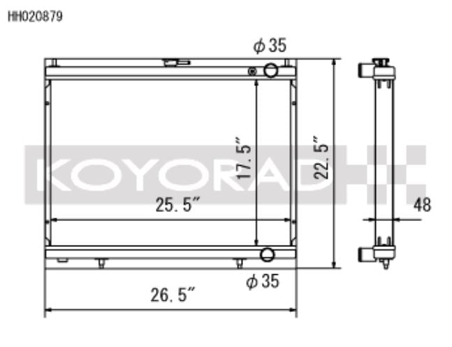 Koyo 1998-2000 Nissan Skyline GT-R R34 2.6L Turbo Radiador (HH020879)