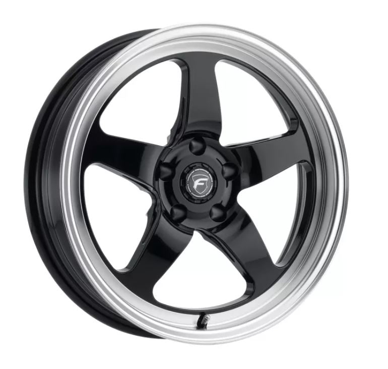 Forgestar F091 17X5.0 D5 Drag 5X120.65 ET-26 BS2.0 Gloss Black w/ Machine Lip 78.1