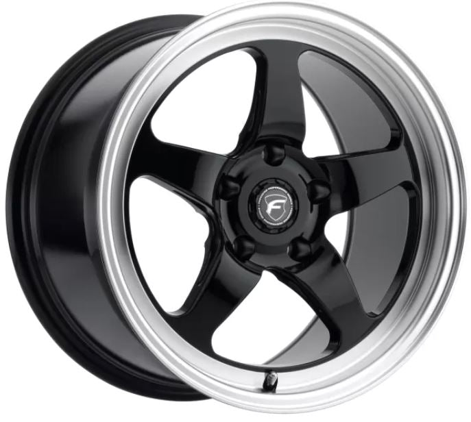 Forgestar F091 17X10 D5 Drag 5X120 ET45 BS7.3 Negro brillante con labio de máquina 78.1 (F09170022P45)