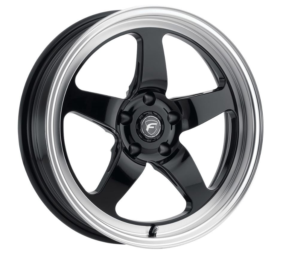 Forgestar F091 17X5.0 D5 Drag 5X114.3 ET-21 BS2.125 Negro brillante con borde de máquina 78.1 (F0917C067N21)