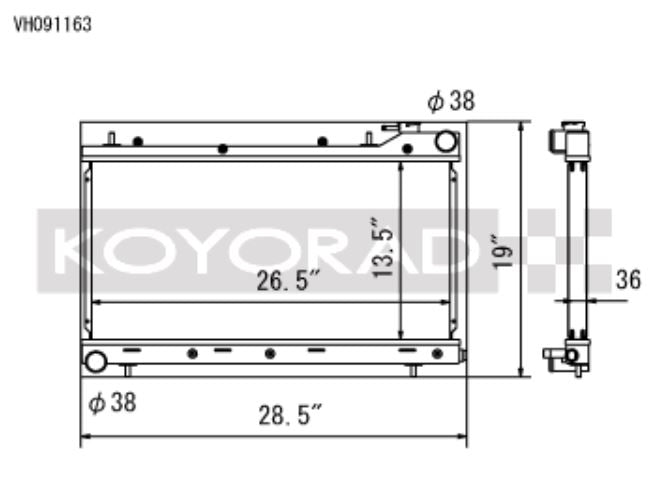 Koyo 99-01 Subaru Impreza RS / Outback 99-02 Subaru Forester 2.5L Radiador de rendimiento (VH091163)