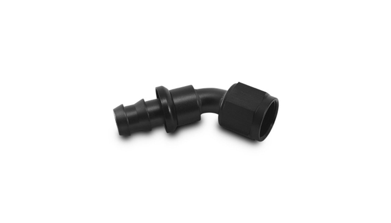 Vibrant -10AN Push-On 45 Deg Hose End Fitting - Aluminum (22410)