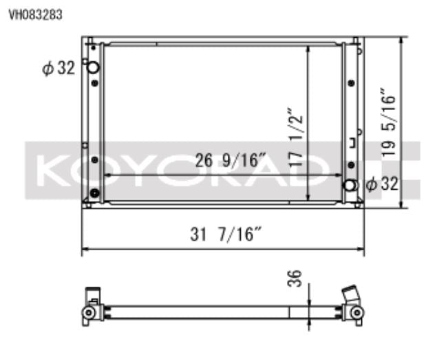 Koyo 2016-2018 Honda Civic 1.5L Radiador (Excl. Tipo R) (VH083283)