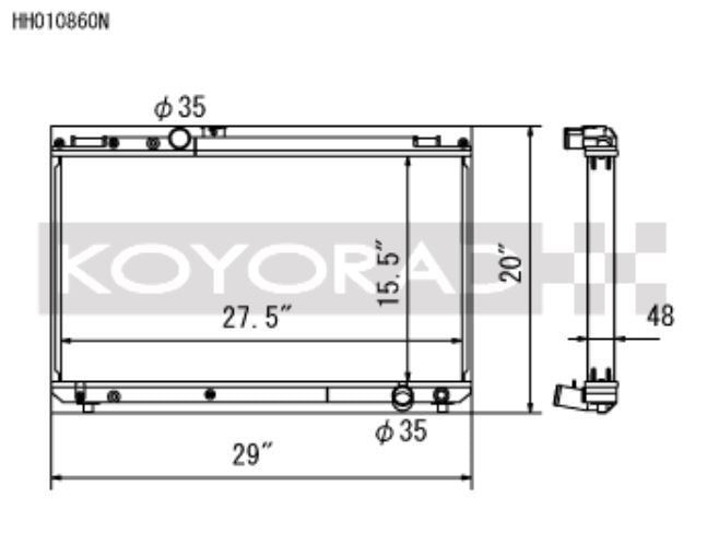 Koyo 96-00 Toyota Chaser JZX100 2.5L Inline 6 Turbo w/ Manual Trans Radiator (HH010860N)