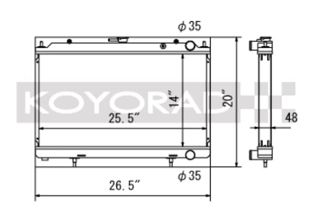 Koyo 95-98 Nissan 240SX S14 2.4L KA24DE (MT) Radiator (HH020645)