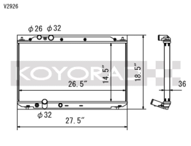 Koyo 06-11 Honda Civic Si 2.0L Coupe/Sedan (MT) Radiator (V2926)