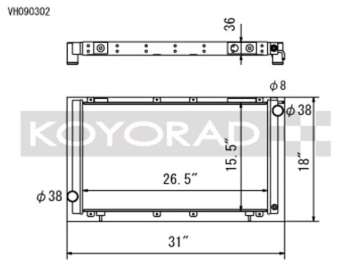 Koyo 91-94 Subaru Legacy 2.2L Turbo (MT) Radiator (VH090302)