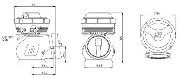 Turbosmart WG50 Gen V Pro-Gate 50 CG - 5psi Negro (TS-0554-1202)