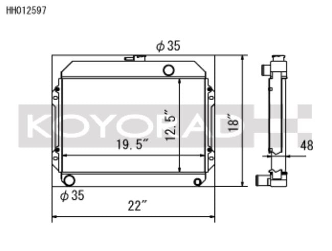 Koyo 70-74 Toyota Celica 1.6/2.0L I4 (MT) Radiator