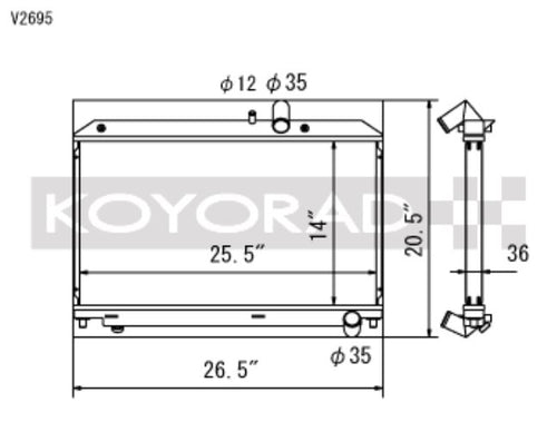 Koyo 04-08 Mazda RX-8 1.3L (MT) Radiator (V2695)