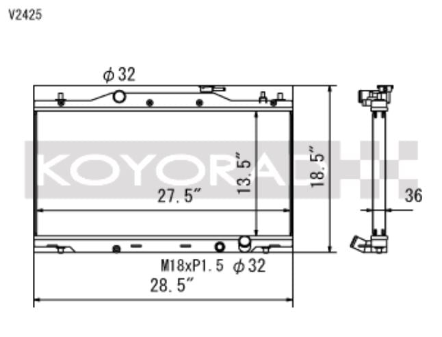 Radiador Koyo 02-06 Acura RSX Base/Type-S (MT) (VH062779)