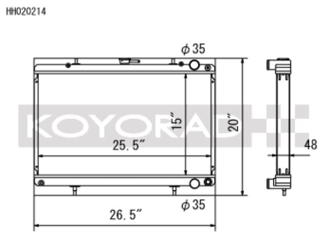 Koyo Nissan 89-93 Skyline GT-R/GT-S 2.6L (t) Radiador (HH020214)