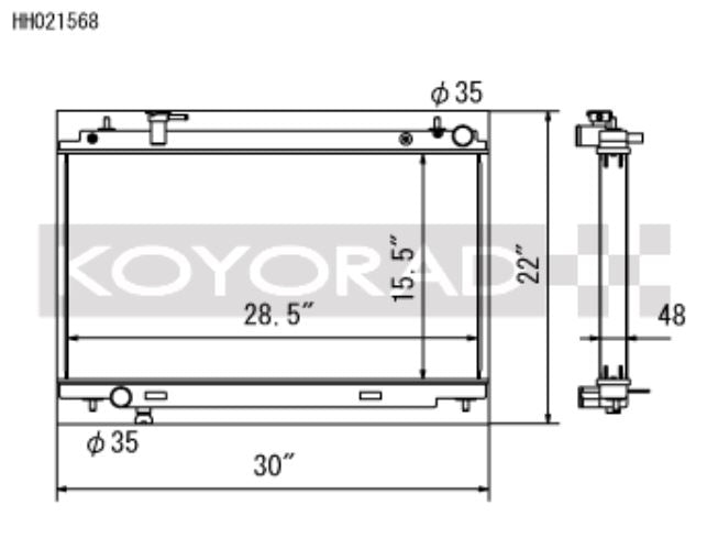 Koyo 02-06 Nissan 350Z 3.5L V6 Radiador (HH021568)