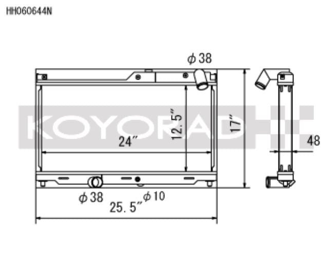 Koyo 93-95 Mazda RX-7 1.3L Turbo N-FLO (Dual Pass) Radiator (HH060644N)