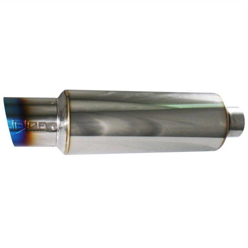 Injen 2 3/8 Universal Muffler w/Titanium burnt rolled Tip and stainless steel resonated inner wall - (SES225TT)