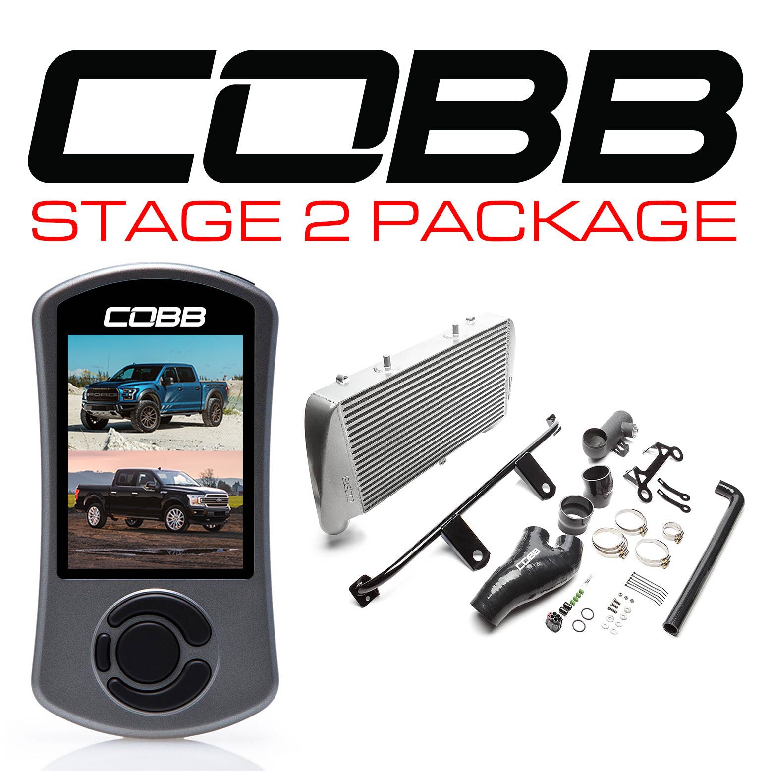 Cobb 17-20 Ford F-150 Ecoboost Raptor/Ltd. Stage 2 Power Package - Silver (NO INTAKE) (FOR0050020SL-NI)