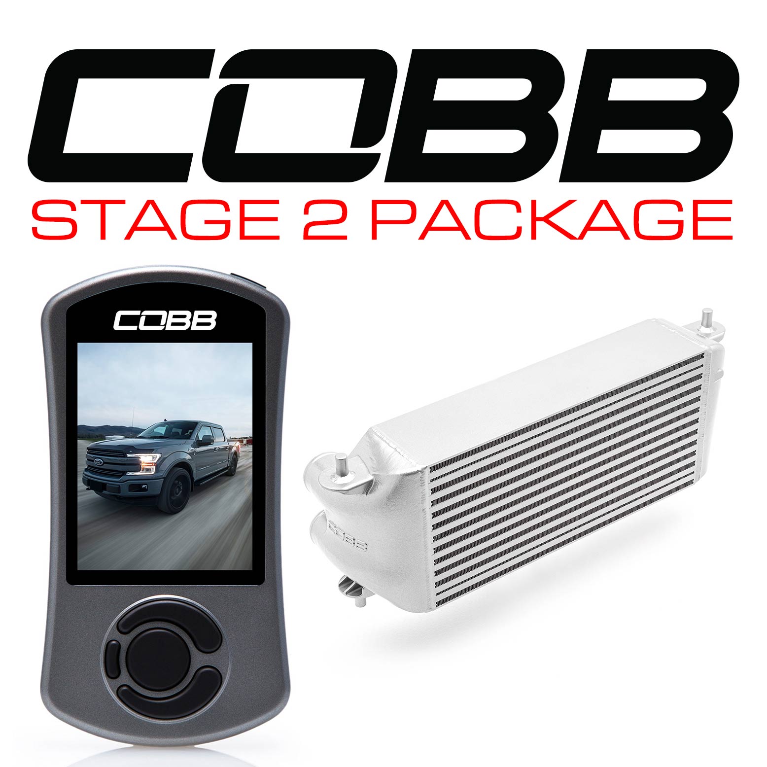 Cobb 17-19 Ford F-150 Ecoboost 3.5L Etapa 2 Paquete de potencia - Plata (Loc. de fábrica I/C + SIN ADMISIÓN) (FOR0060S20SL-NI)