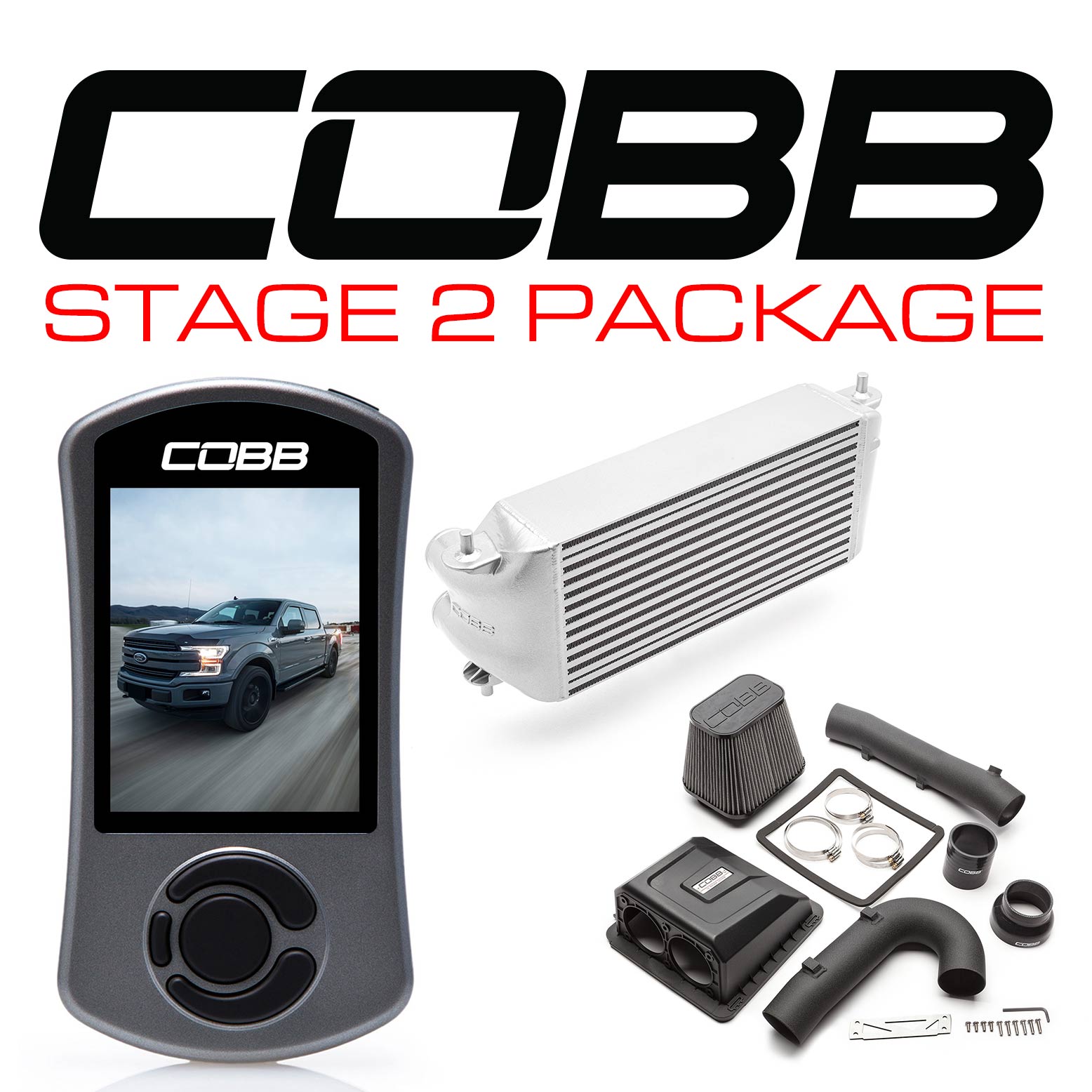 Cobb 17-19 Ford F-150 Ecoboost 3.5L w/TCM Stage 2 Power Package - Silver (Factory Loc. I/C) (FOR0060S20SL-TCM)