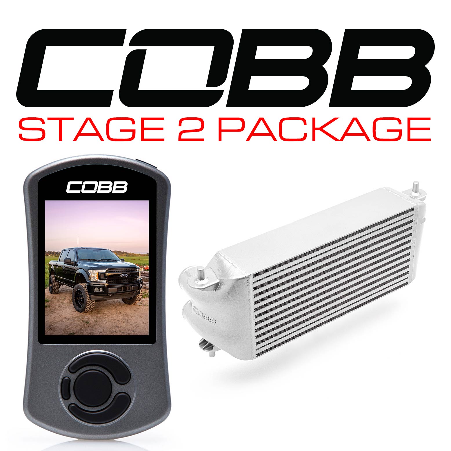 Cobb 2020 Ford F-150 Ecoboost 3.5L Etapa 2 Paquete de energía - Plata (I/C de ubicación de fábrica + SIN ADMISIÓN) (FOR0070S20SL-NI)