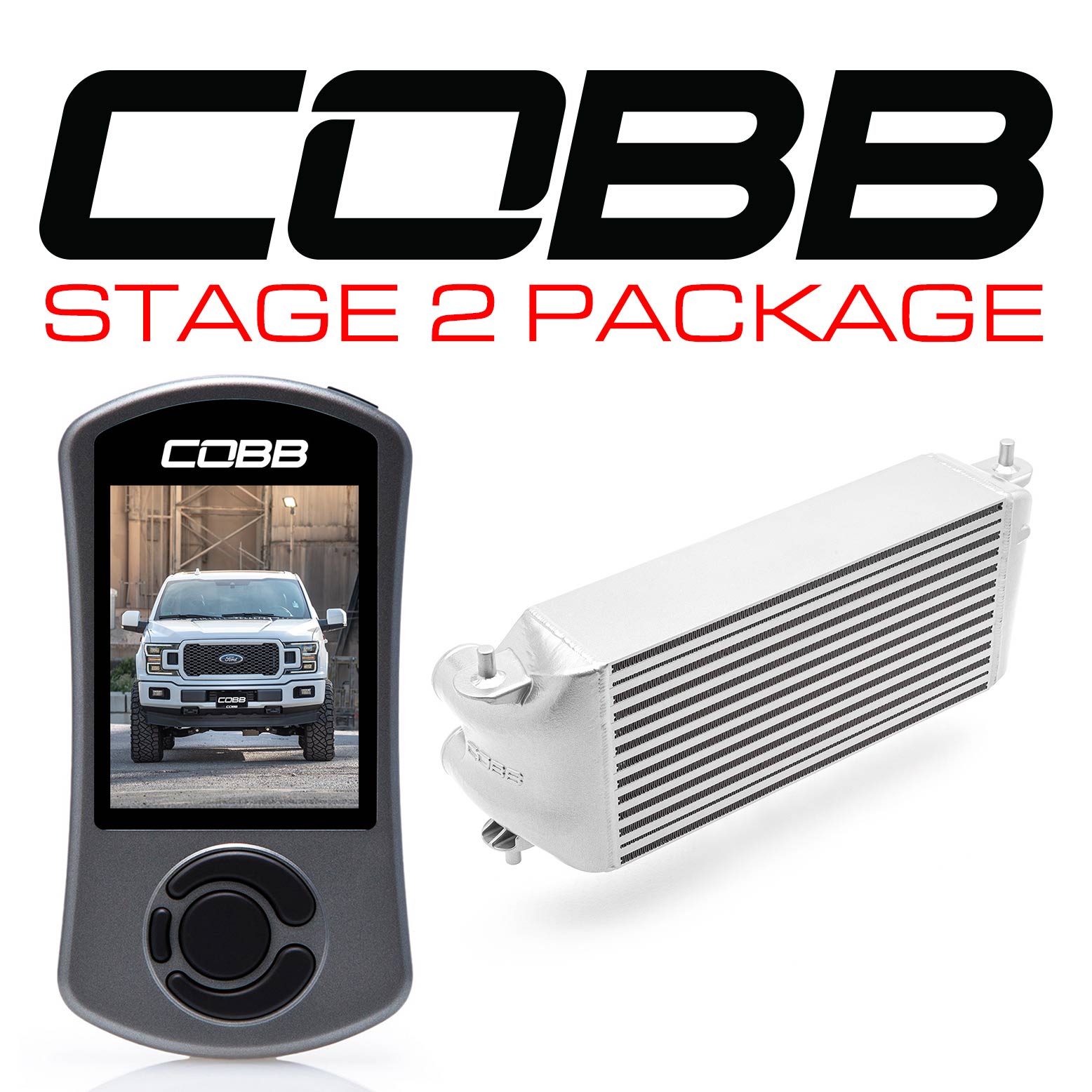 Cobb 18-20 Ford F-150 2.7L Stage 2 Power Package - Silver (Factory Loc. I/C + NO INTAKE) (FOR0080S20SL-NI)