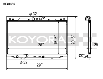 Radiador de carreras Koyo 04-08 Acura TSX 2.4L (MT) - NÚCLEO de 25 mm (KH081666)