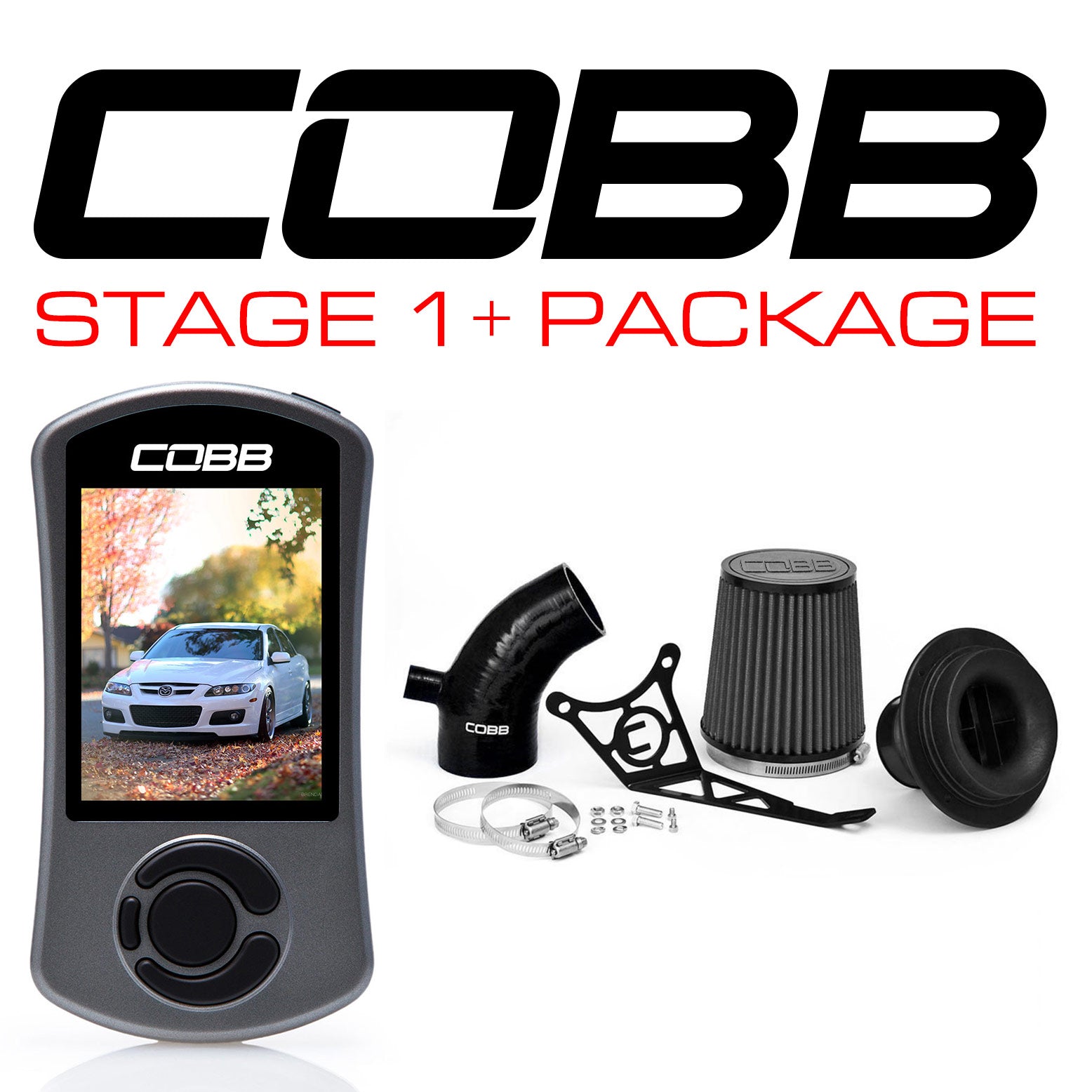 Cobb 06-07 Mazdaspeed6 Etapa 1+ Paquete de potencia - Negro (MAZ000011P-BK)