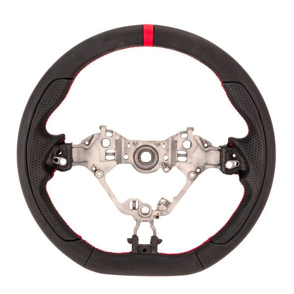 DAMD 2019+ GR86/ BRZ/ 86 D-Shape Steering Wheel Black w. Red Stitch