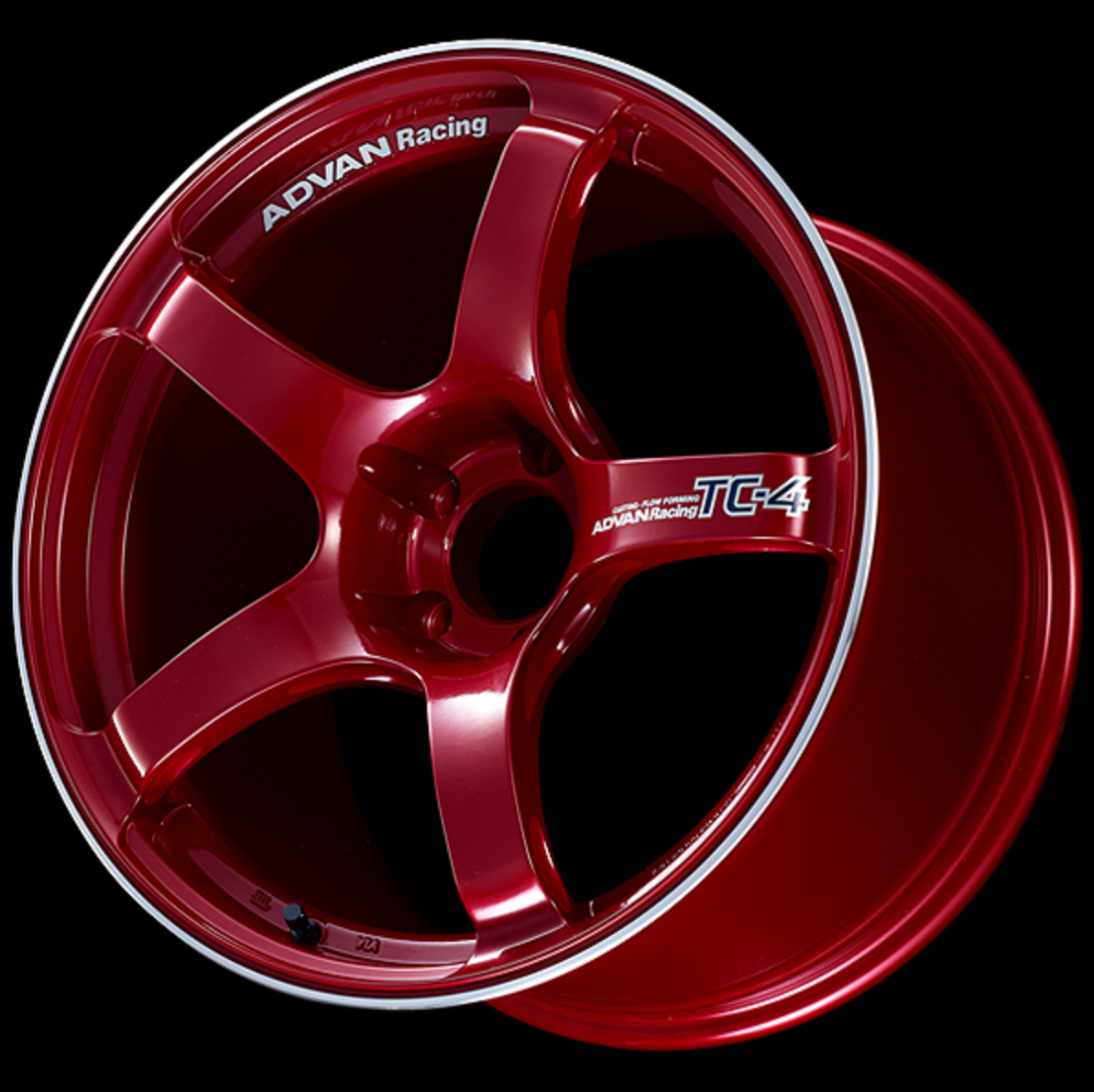 Advan TC4 18x9.5 +45 5-120 Racing Candy Red & Ring Wheel