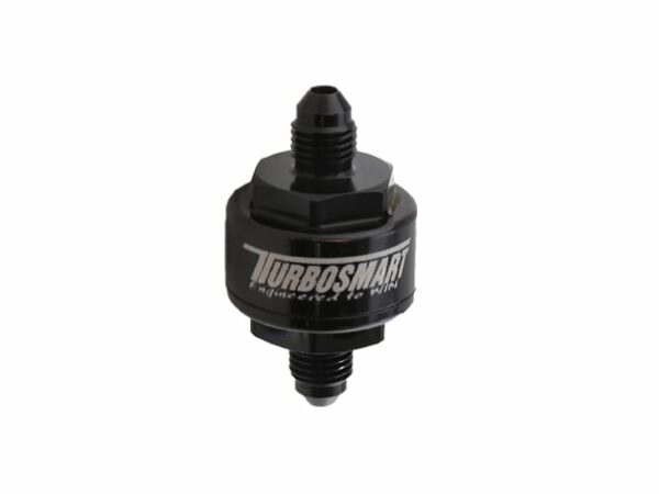 Turbosmart Billet Turbo Oil Feed Filter w/ 44 Micron Pleated Disc AN-3 Male Inlet - Black (TS-0804-1001)