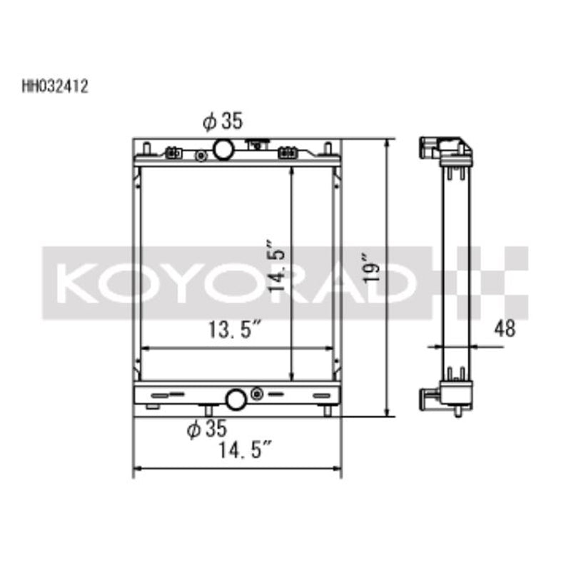 Koyo 03-07 Mitsubishi Evolution 7/8/9 Turbo (MT) Half-Size RACE  Radiator (HH032412)