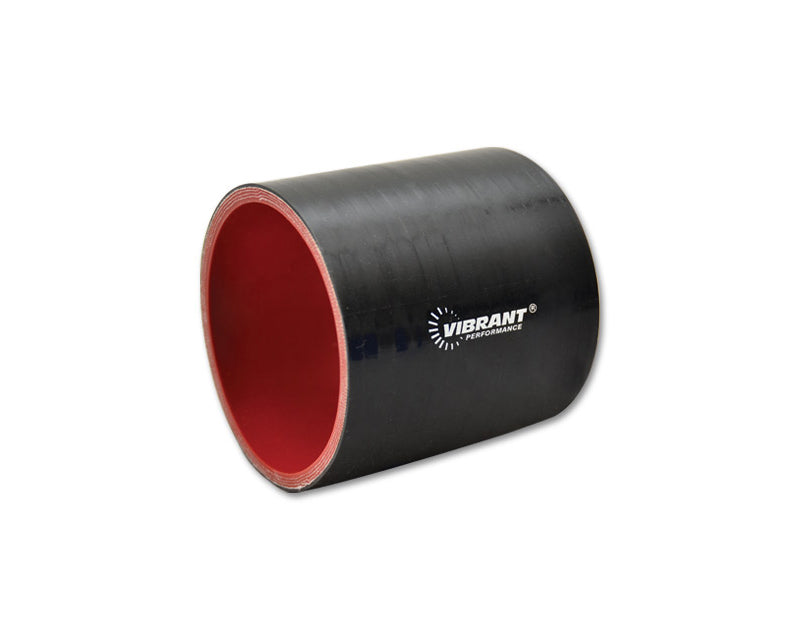 Vibrant 4 Ply Reinforced Silicone Straight Hose Coupling - 2.25in I.D. x 3in long (BLACK) (2708)