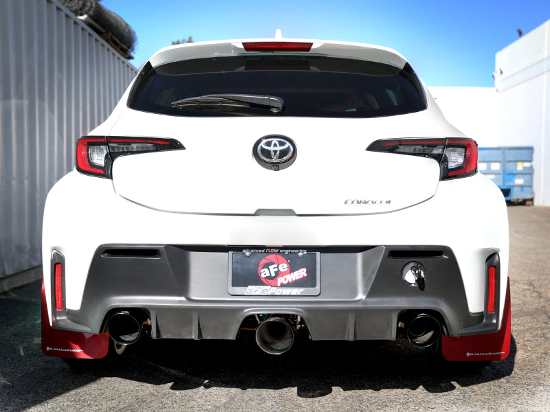 aFe 23-24 Toyota GR Corolla L3 1.6L (t) Gemini XV 3in to 2-1/2in Cat Back Exhaust w/ Black Tips (49-36070-B)