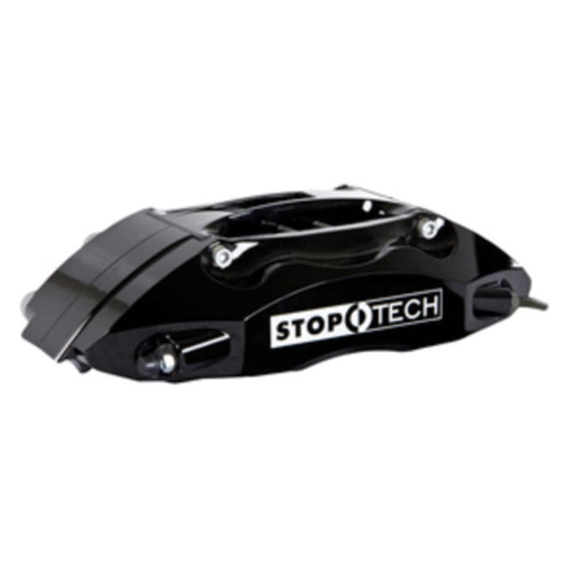 StopTech 07-13 Mazdaspeed3 Front BBK con pinzas ST-40 negras, rotores y almohadillas ranurados de 332 x 32 mm