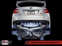 Escape Cat-Back AWE Tuning Touring Edition con. Puntas plateadas cromadas de 102 mm para STi 2015+ y WRX/STi Sedan 11-14