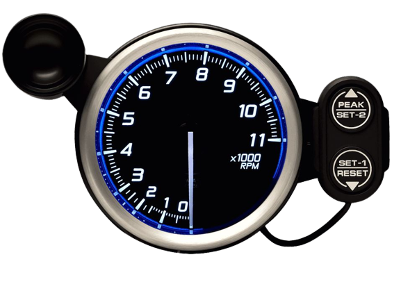 DEFI Racer Gauge N2 80mm Tachometer 11000RPM Blue