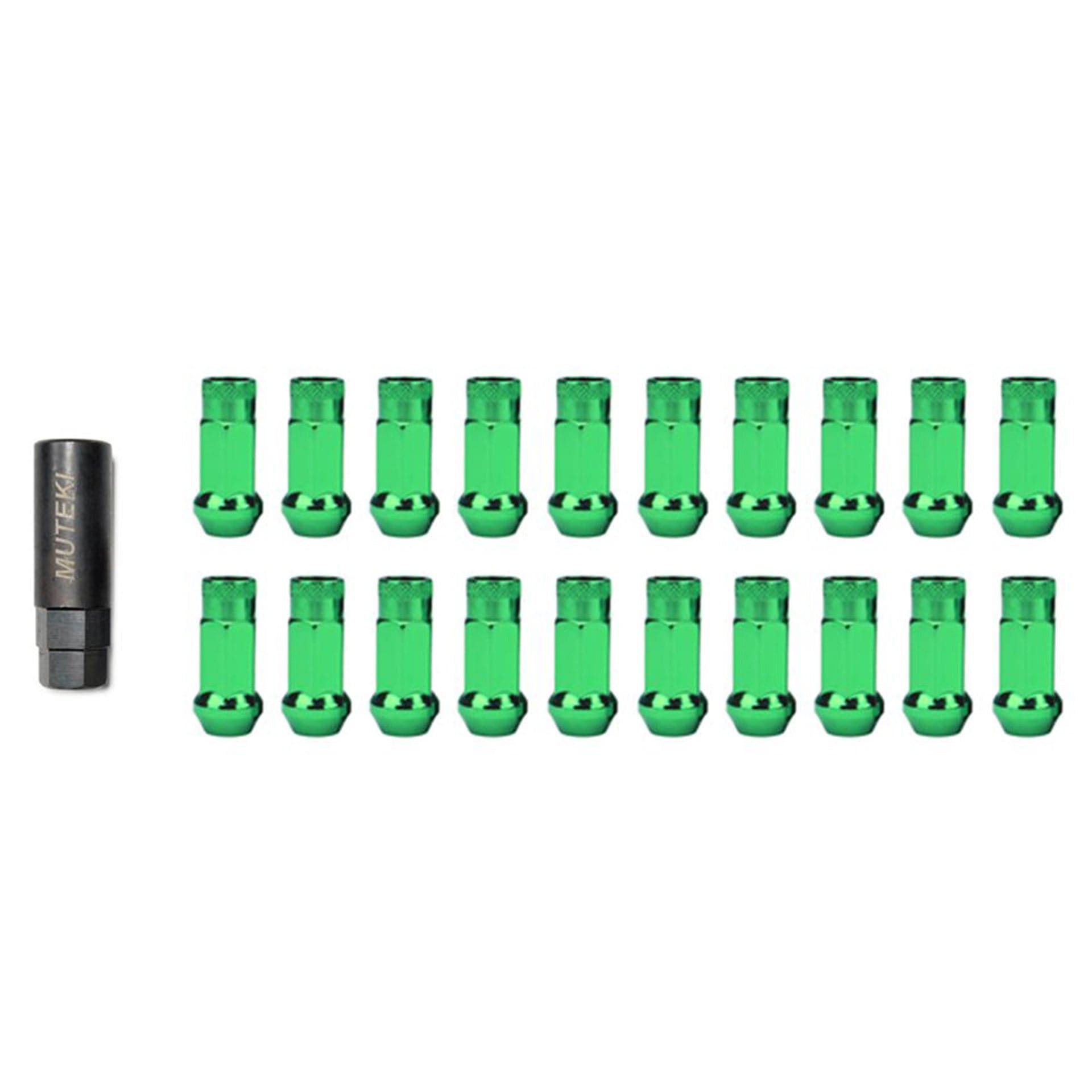 Wheel Mate Muteki SR48 Open End Lug Nuts - Green 12x1.50 48mm