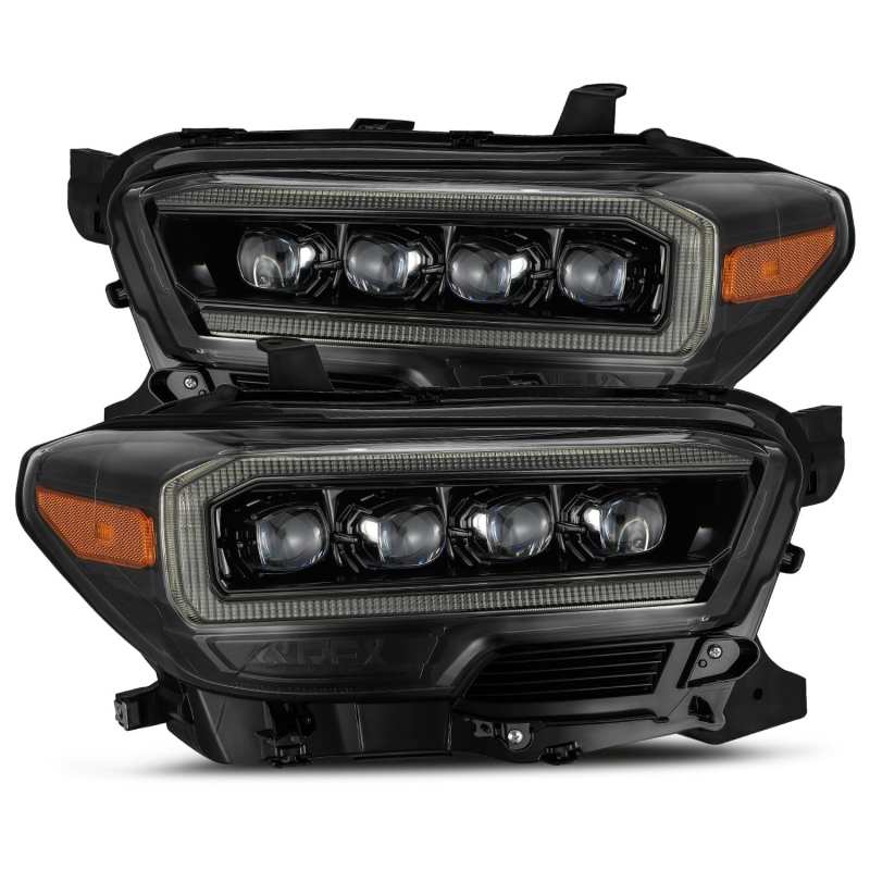 AlphaRex 16-21 Toyota Tacoma NOVA LED proyector faro estilo tablón Alpha Black con luz de activación