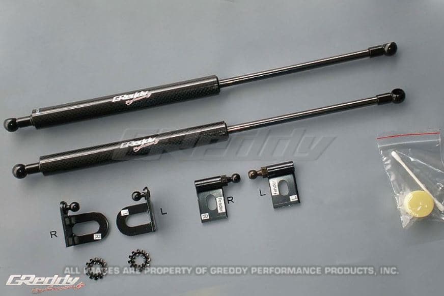 GReddy 08-11 Mitsubishi Evo X CZ4A Kit de elevador de capó del motor (diseñado para capós de peso OEM) (18530101)