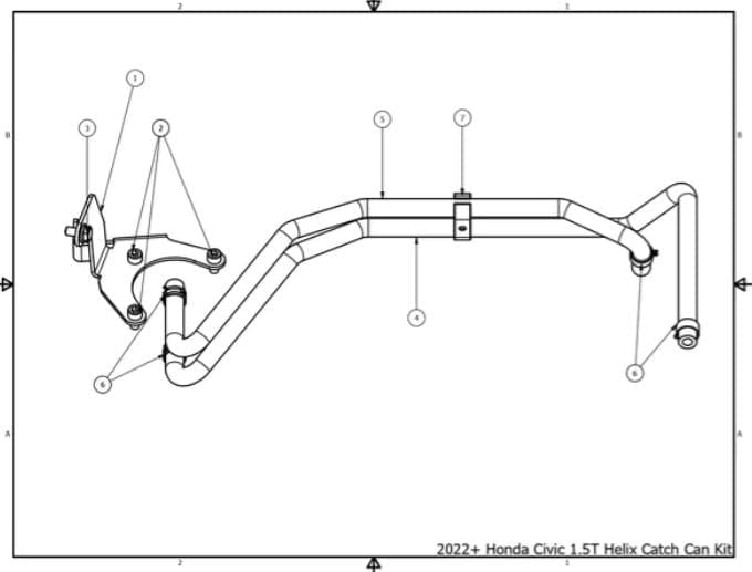 Kit de instalación del separador de aceite de aire Helix de PRL Motorsports para Honda Civic 1.5T 2022+ (PRL-AOS-INSTALL-HC11)