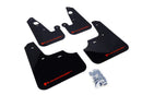 Rally Armor 2007+ Mitsubishi Lancer (no se adapta a Sportback) UR Black Mud Flap con logotipo rojo (MF8-UR-BLK/RD)