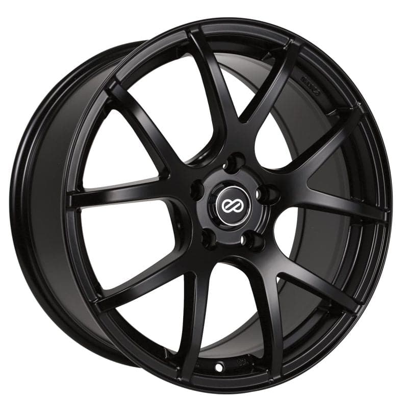 Enkei M52 18x8 45 mm Offset 5x100 Patrón de pernos 72,6 mm de diámetro Rueda negra mate