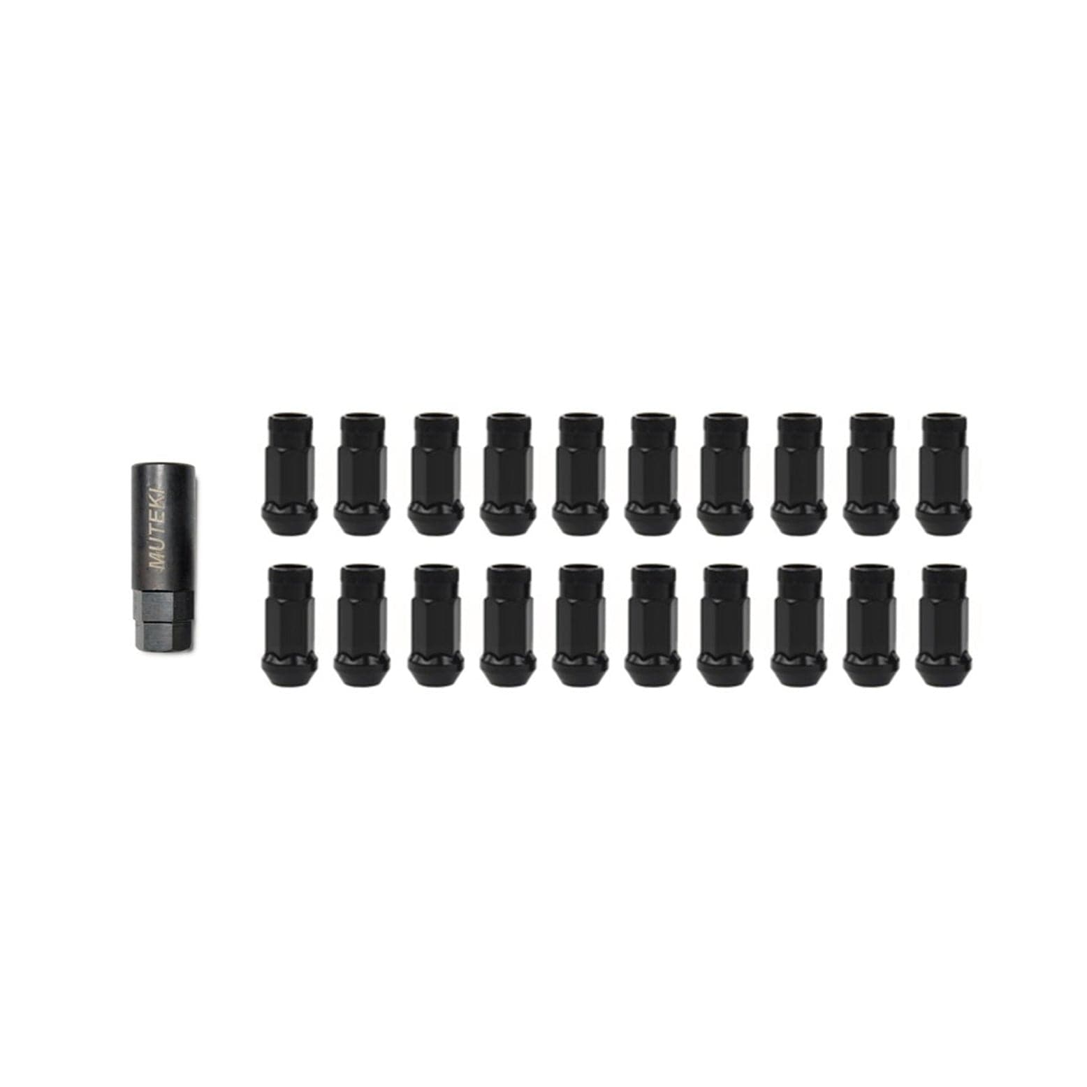 Wheel Mate Muteki SR48 Open End Locking Lug Nut Set of 4 - Black 12x1.25 48mm