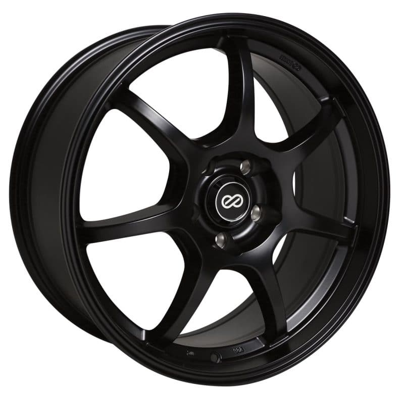 Enkei GT7 17x7.5 45mm Offset 5x100 Patrón de pernos 72.6 Diámetro de orificio Rueda negra mate