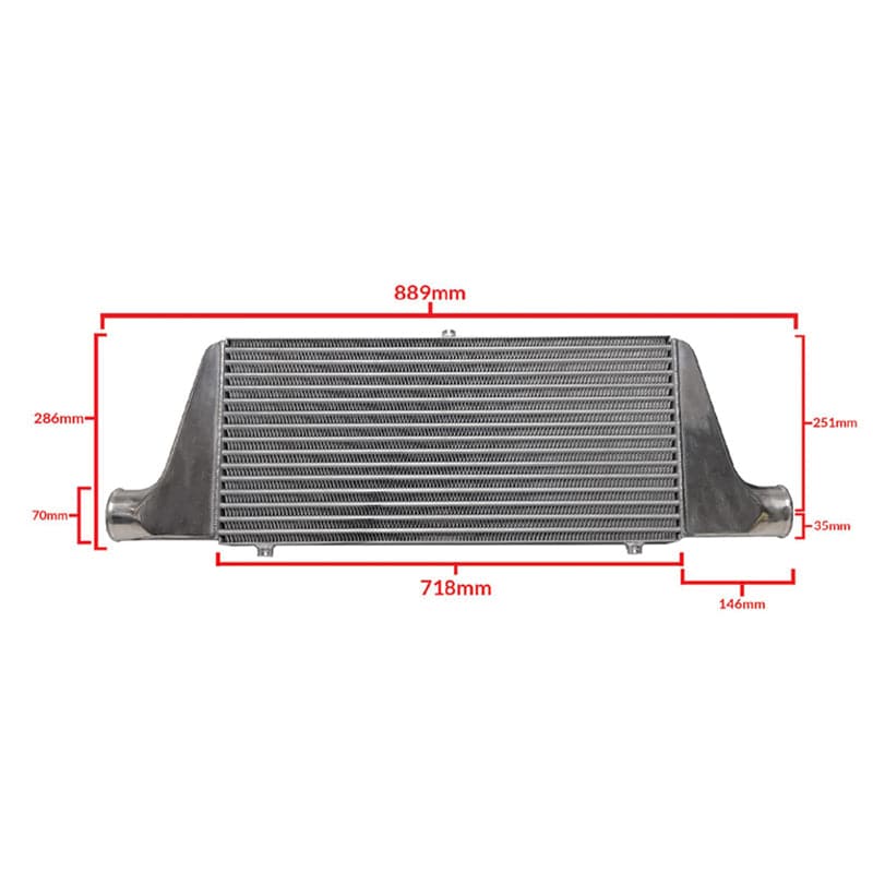 Kit de intercooler GReddy Universal Type-24 Spec-LS con entrada/salida inferior de 70 mm (12001412)