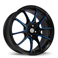 Konig Illusion 18x8 5x114.3 ET45 Negro/Corte Bola Azul