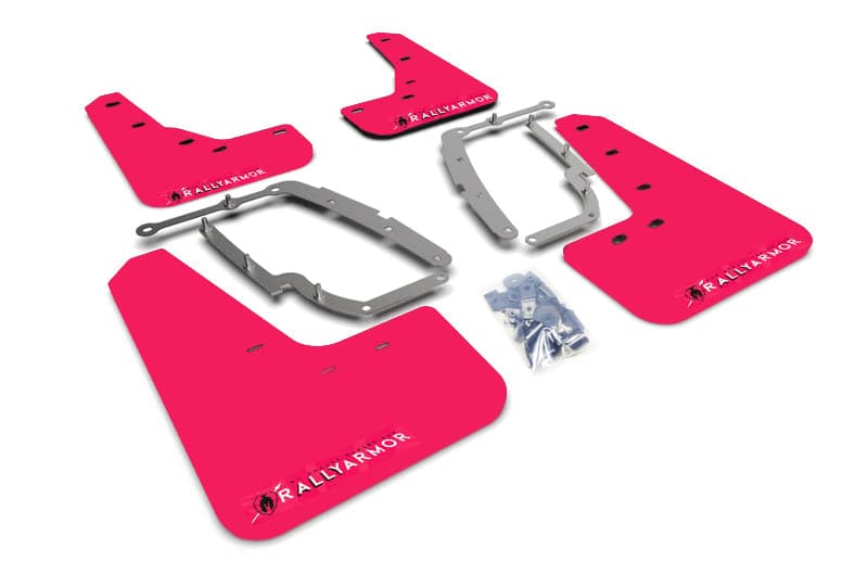 Rally Armor 2017+ Tesla Model 3 Pink Mud Flap BCE White Logo (ralMF62-BC20-PK/WH)