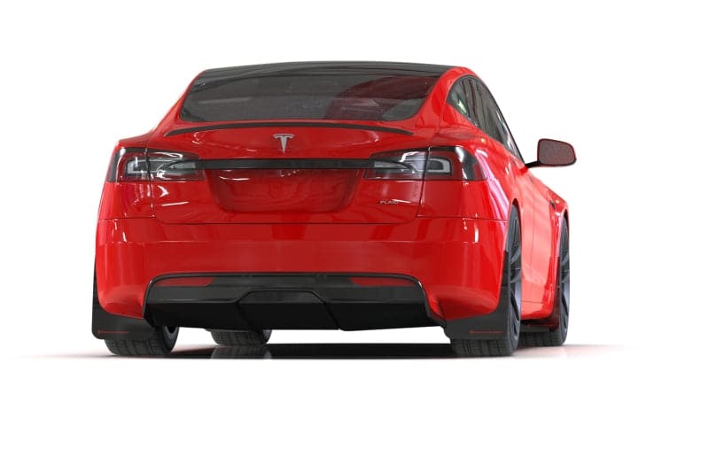 Rally Armor 21-23 Tesla Model S / S Plaid Black UR Guardabarros con logotipo rojo (MF101-UR-BLK-RD)